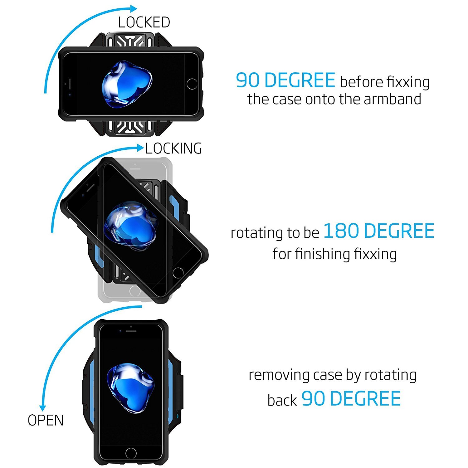 iPhone 7/7 Plus Armband & Armour Case Set-LOVPHONE Multifunctional Sport Running Armband + Premium Protective Case with Kickstand for iPhone 6/6S/7/7 Plus,Soft Elastic Strap with Key Holder