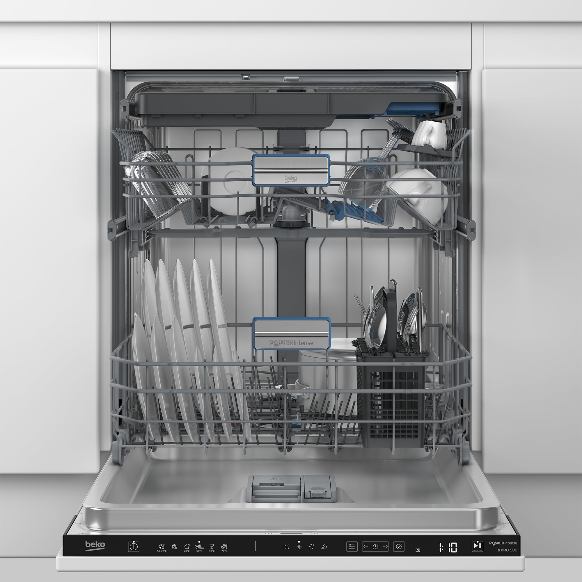 Beko BDIN36550P Geschirrspüler 60 cm, freistehend und unterbaufähig, für 15 Maßgedecke, 6 Programme, 5 Zusatzfunktionen, 3 Spülebenen, PowerIntense, SilentWash, SelfDry, weiß 3