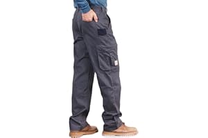 BOCOMAL FR Pants for Men Utility Cargo Pockets Flame Resistant/Fire Retardant Carpenter Water Oil Repellent Finish