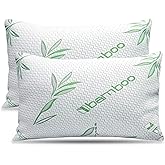 Elif King Size Pillows for Sleeping, Set of 2 – Cooling Shredded Memory Foam Pillows with Removable Cover for Back, Stomach & Side Sleepers, Rayon Derived from Bamboo, King (2 Pack)