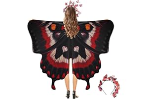 cosmisun Butterfly Wings Shawl Costume Fairy Butterfly Wings Cape for Women Party Dress up Cosplay Halloween 69x57inch