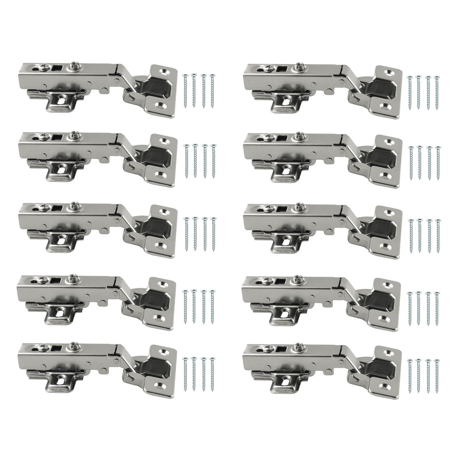Secotec VAS202 Baseplate Cushioned Soft Close Hinge for Corner Attachment Pack of 10