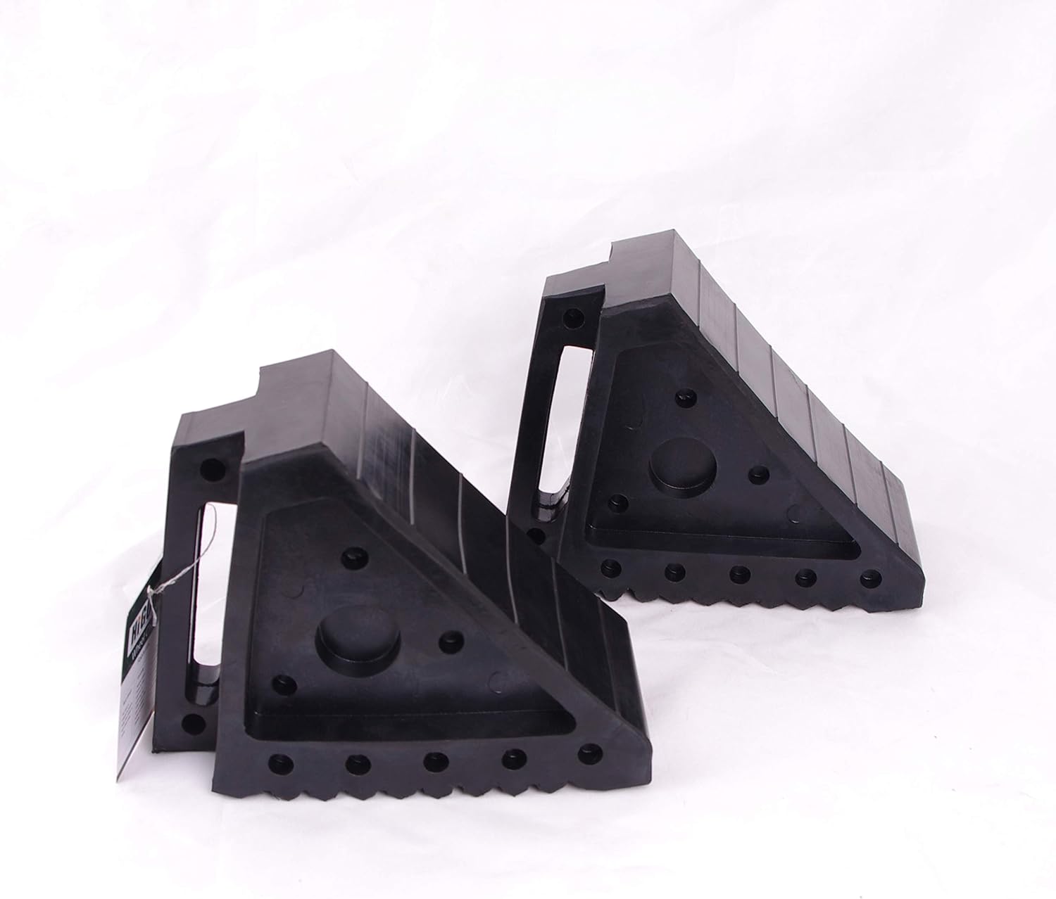 HIGOOD Solid Rubber Wheel Chock with Handle for The Car, Strong and Durable,8" Length, 4" Width, 6" Height - Pack of 2: Automotive