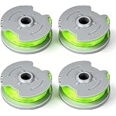 4 Pack WA0014 Trimmer Line Replacement Spools 20ft 0.080" | Fits for Worx Cordless String Trimmer, Auto-Feed Weed Eater Edger Refill Spool WG168 WG184 WG190 WG191
