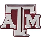 Texas A&M University Aggies Metal Auto Emblem (Chrome (Maroon Trim))