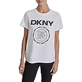 DKNY Womens Short Sleeve Crew Neck Logo T-Shirt