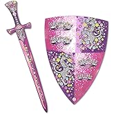 Liontouch - Crystal Princess Sword & Shield For Girls - Age 3-8 years | Medieval Toy Set in Foam For Pretend Play In Pink & Silver Lioness Style | Safe Weapon Accessories For Dress Up & Royal Costumes