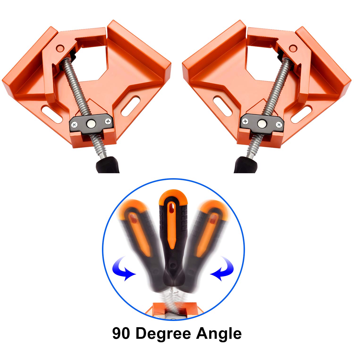 Frylr Clamp for Welding Wood-working 90 Degree Angle Corner Swing Jaw 11.4 x 2.4 x 8.7 inches Aluminum alloy die-casting Free Angle Adjustable