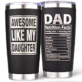 Gift For Dad From Daughter - Funny Dad Coffee Mug for Fathers Day Christmas Birthday, Best Coffee Cup for Dads, Dad Travel Mug - Awesome Like My Daughter Tumbler, 20 oz Insulated Stainless Steel