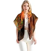 PoeticEHome Cashmere Scarf Wrap 36"x36" - Featherlight & Wrinkle-Free Artistic Square Shawl for Travel & Office, Gift Ready