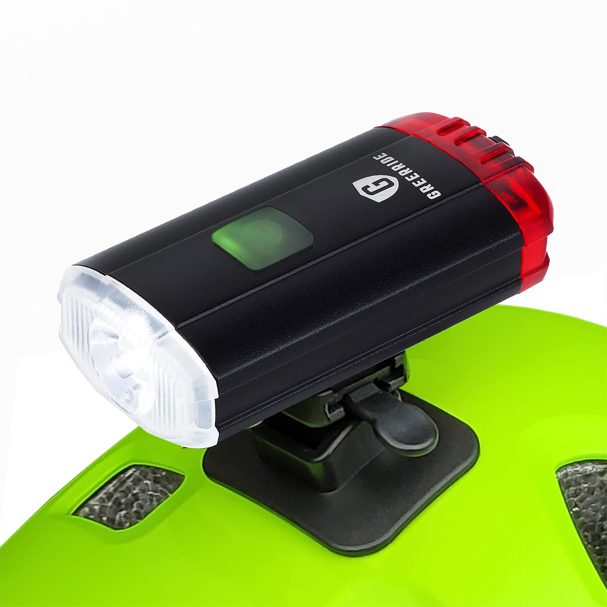 Greerride Mountain Bike Helmet Light - Rechargeable Bicycle Helmet Lights for Night Riding, Helmet Mount Light with Flashing and Steady Modes-MTB, Skateboard and Cycling Helmet Lamp