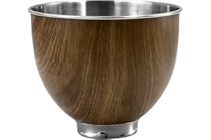 Premium Wood Mixing Bowl, Compatible with 4.5-5 Qt Tilt-Head Stand Mixers, Natural True Wooden Bowls,Suitable for K45SS, KSM7