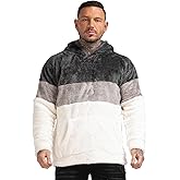 GINGTTO Men's Fuzzy Sherpa Sweatshirt Fashion Pullover Fleece Hoodies