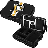 FOCO NHL Unisex-Adult Officially Licensed Team Color Stripe Primary Logo Hockey Leak Proof 5 Compartment Bento Lunch Box - Pittsburgh Penguins