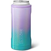 BrüMate Hopsulator Slim Can Cooler Insulated for 12oz Slim Cans | Skinny Can Insulated Stainless Steel Drink Holder for Hard Seltzer, Beer, Soda, and Energy Drinks (Glitter Mermaid)