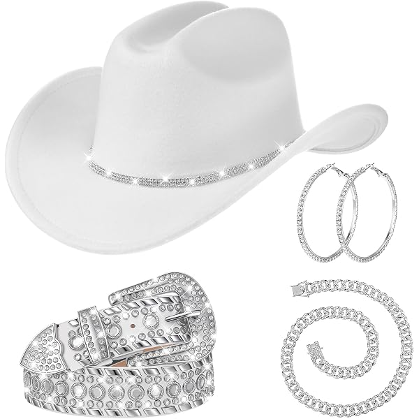 JICASTO Cowboy Hats with 6 Sequins Stars & Tiara Belt for  display picture 1
