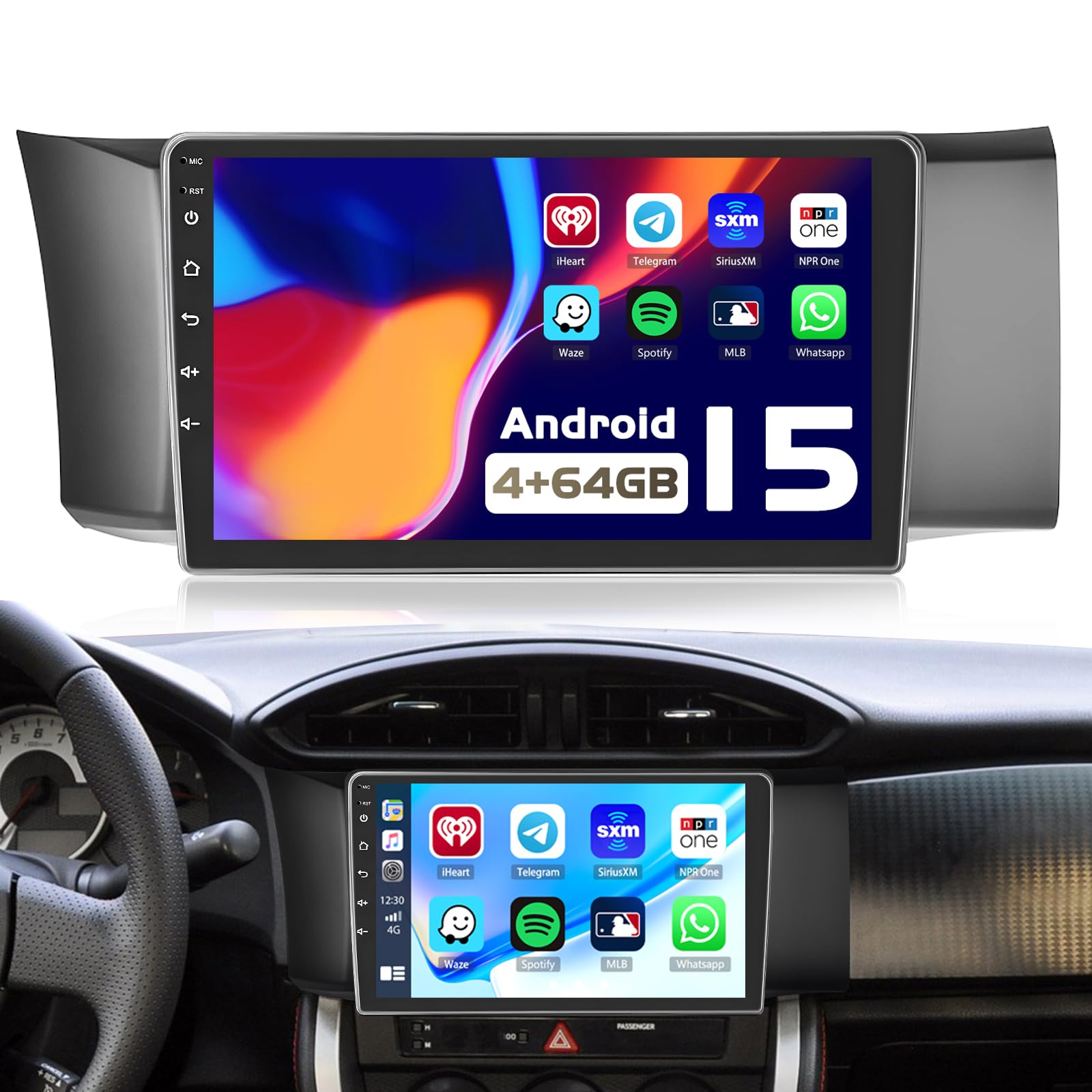 Photo 1 of [Android 15 4+64G] Radio for Subaru BRZ Scion FRS/Toyota GT86 2012-2016, 9 inch Touch Screen for Scion FRS Headunit Radio with Carplay Android Auto Bluetooth5.0 1280 * 720P GPS Navigation 5GHz WiFi