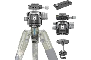 55mm Low Profile Arca Ball Head & Tripod Ball Head Conversion for BOG DeathGrip, WEYLLAN CH55 & BA5 Camera Tripod Head Mount with All Metal Converter Adapter, Mlok Rail Arca Swiss Quick Release Plate