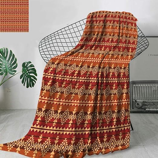 Mexican Ultra Soft Warm Blanket, Ancient Aztec Culture