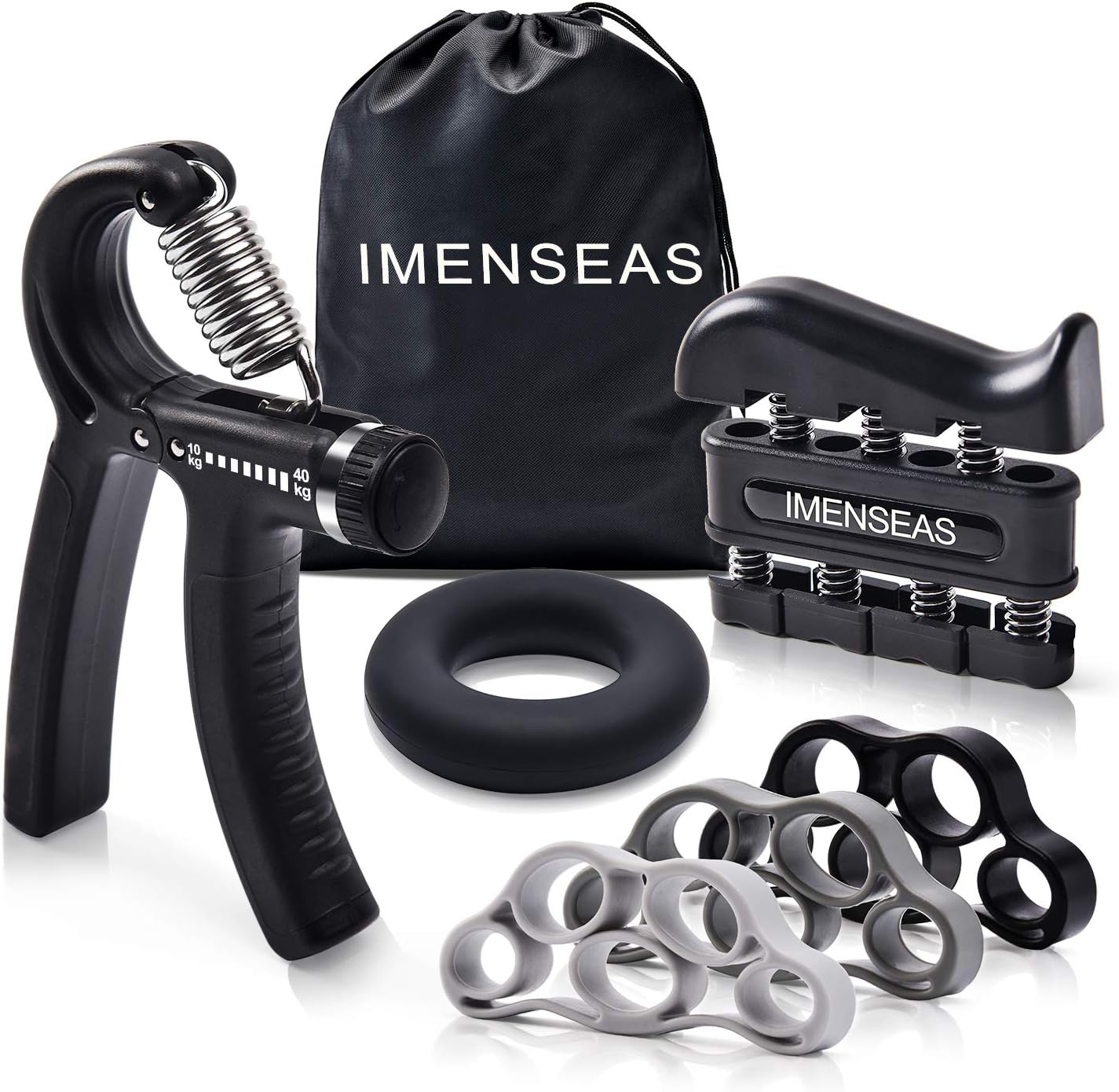 IMENSEAS Hand Grip Strengthener 6 Pack Adjustable Hand Gripper, Finger Stretcher Resistance Extensor Bands, Finger Exerciser, Grip Strength Ring for Athletes and Musicians
