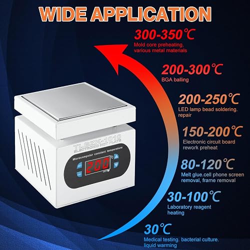 Soiiw 850W Electric Preheating Soldering Station – 200x200mm Hot Plate With Digital Display & CPU Temp Control (30-400°C) – 110V