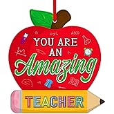 PETCEE Teacher Ornament Gifts for Women - Double Sided You are an Amazing Teacher Christmas Ornament Decorations Teachers Gifts Hanging Decor for Graduation Retirement Teachers Christmas Decorations