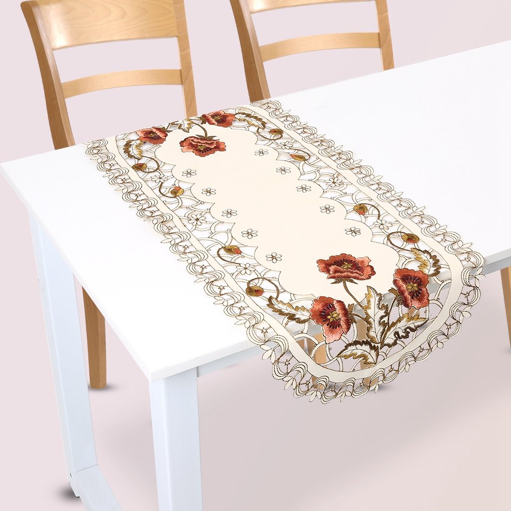 Table Runner, Tablecloths Anti Wrinkle Dirt Resistant Table Cover Table Runner Rural for Wedding Birthday Anniversary Party Table Decoration(Oval)