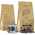 doanhdang - 17 Oz Premium Robusta Whole Bean Coffee, 100% Robusta Medium Roast, Rich Flavor for Espresso Shot and Brew, Origin from Vietnam, Whole Med Roast Beans, Pack of 1, Phin Filter Included
