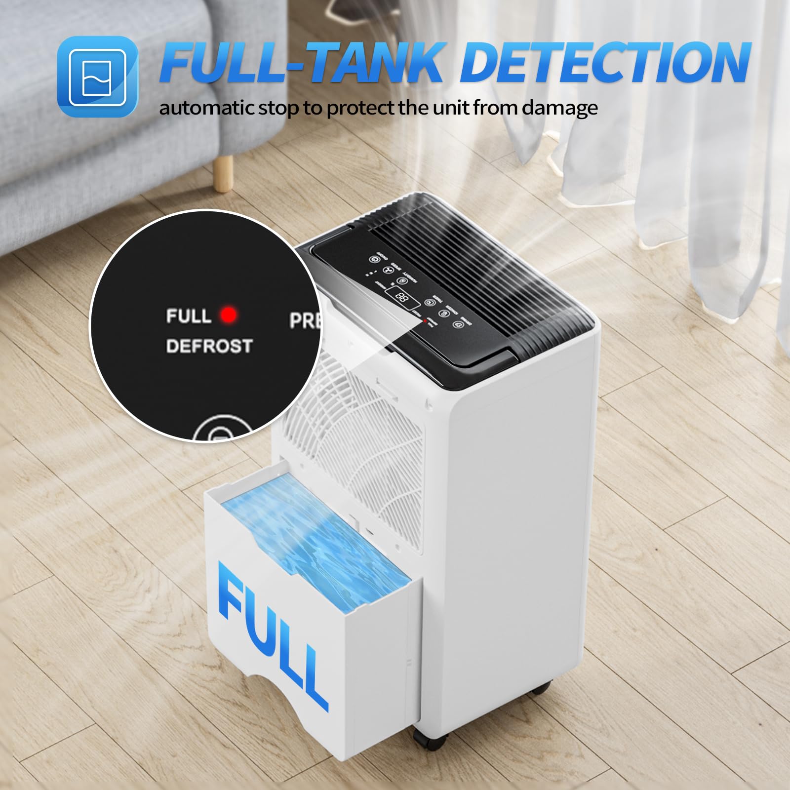 AIRPLUS Dehumidifier for Basement - 4,200 Sq. Ft. 65 Pints, Multifunctional Dehumidifier with Drain Hose & Auto Shut-Off Function, Powerful Dehumidifiers for Home