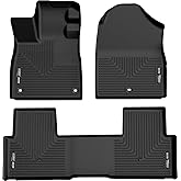 Husky Liners Weatherbeater Floor Mats | Fits 2024-2026 Honda Pilot | Front & 2nd Row, 3-pc Black - 95821