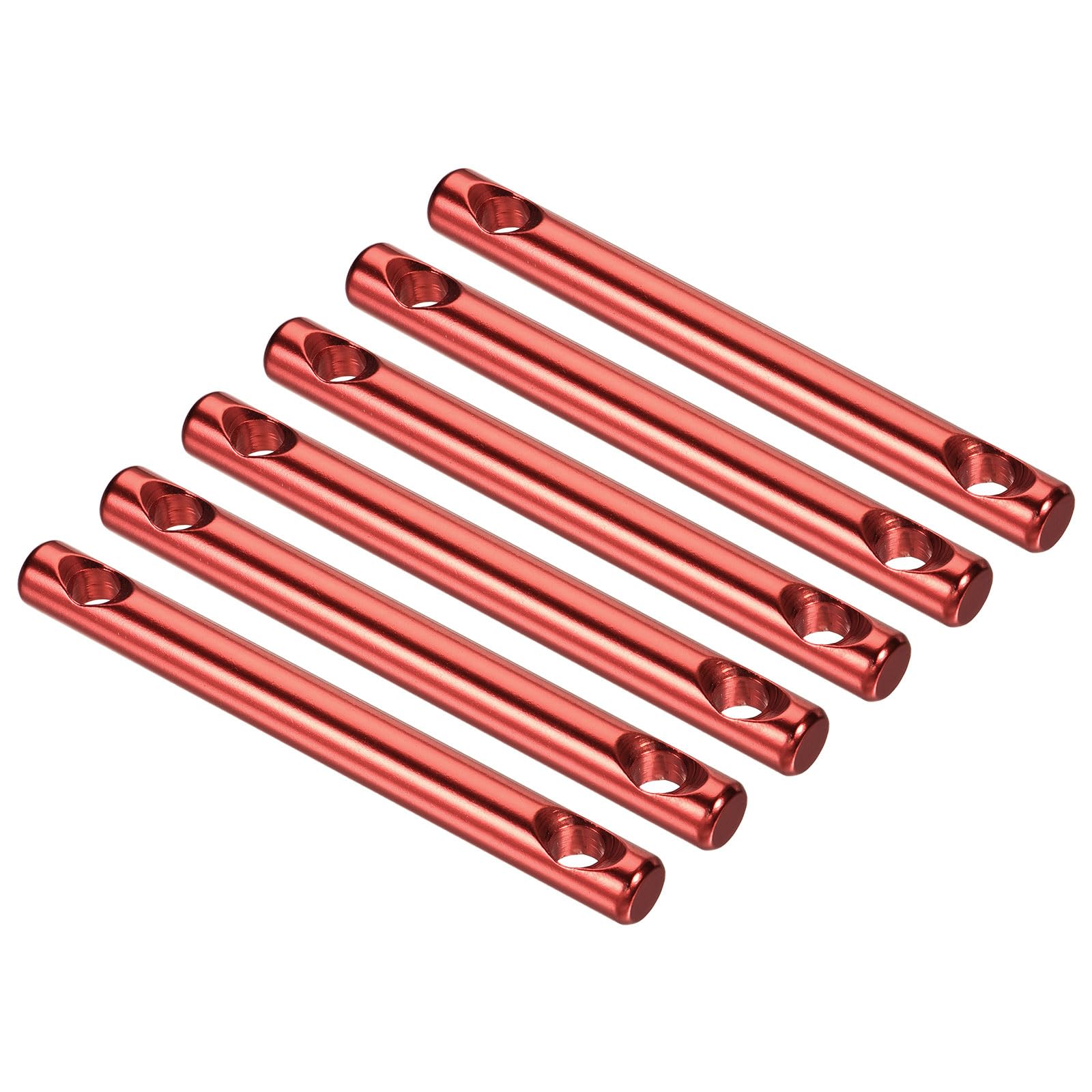 M METERXITY 6 Pack Aluminum Alloy Tent Tensioners - 2 Holes Guyline Cord Adjuster Camping Supplies, Apply to Camping Hiking Traveling (100mm, Red)