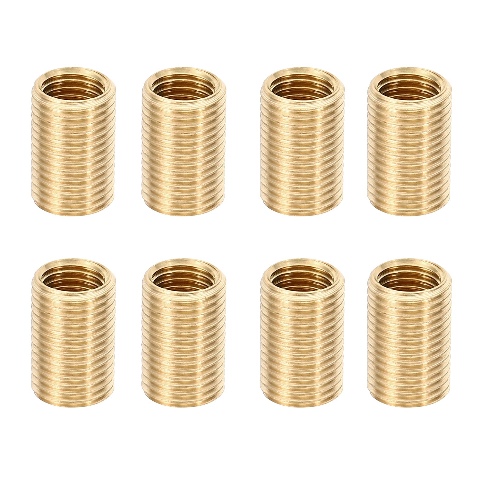 PATIKIL M10xM8x15mm Thread Reducing Nuts Insert, 8 Pcs Male to Female Fine Thread Adapter Repair Insert Pipe Fitting Screw Sleeve Reducer for Pendant Light
