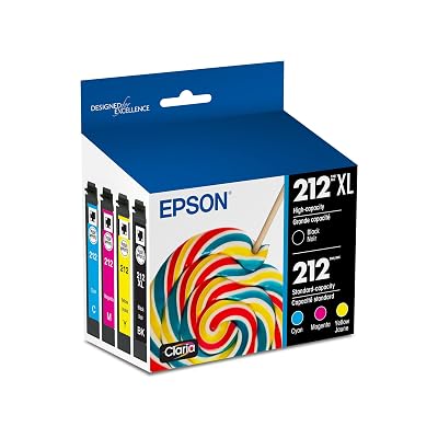 EPSON 212 Claria Ink High Capacity Black & Standard Color Cartridge Combo Pack (T212XL-BCS) Works with WorkForce WF-2830, 2850 and Expression XP-4100, 4105