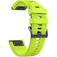 ANCOOL for Fenix 5/Fenix 6/Fenix 7 Band 22mm Silicone Watch Band for Fenix 8 Fenix E 47mm/Fenix 5 Plus/Fenix 6 Pro/Fenix 7 Pro/Forerunner 935(Green)
