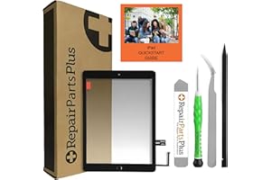 Repair Parts Plus for iPad 6th Generation Screen Replacement Glass Touch Digitizer Premium Kit (9.7" 6th Gen 2018, A1893 A1954) + Home Button, Tools, Adhesive, QuickStart Guide + Video - Black