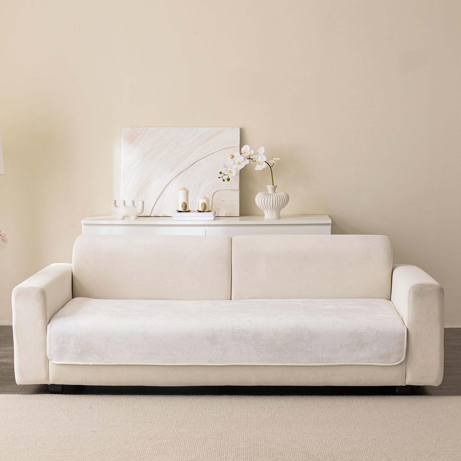 Photo 1 of Aucrovee Easy Clean Couch Cover for Dogs,Non Slip Sofa Covers Washable for 3 Cushion Couch Sofa Sectional Sofa Slipcover, Furniture Protector (1 PCS 36"x94" White)