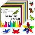 Origami Paper Double Sided Color 200 Sheets,6x6 inch 20 Colors,Origami Paper kit for kids Ages 5-8 8-12,Colored Paper Kit Gif