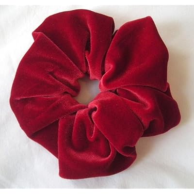 Red Velvet Hair Scrunchies-Large - Made in the USA
