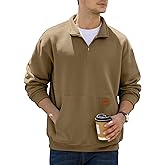 JEMLDL Men's Fleece Quarter Zip Pullover Sweatshirts Casual Long Sleeve Warm Mock Neck Sweatshirt with Pockets