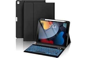 OYEEICE Keyboard Case for iPad 9th Generation - Backlit Wireless Detachable Folio Cover with Pencil Holder for iPad 9th/8th/7