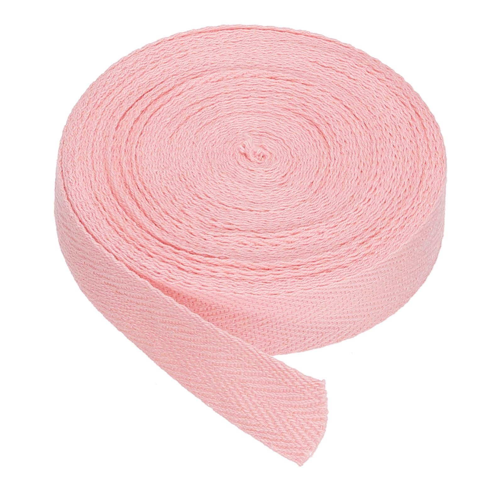 PATIKIL Cotton Twill Tape 20mm(3/4") 9m(10 Yards) Cotton Ribbon Bias Binding Tape Herringbone Webbing Trim for Sewing Gift Wrapping Craft DIY Light Pink