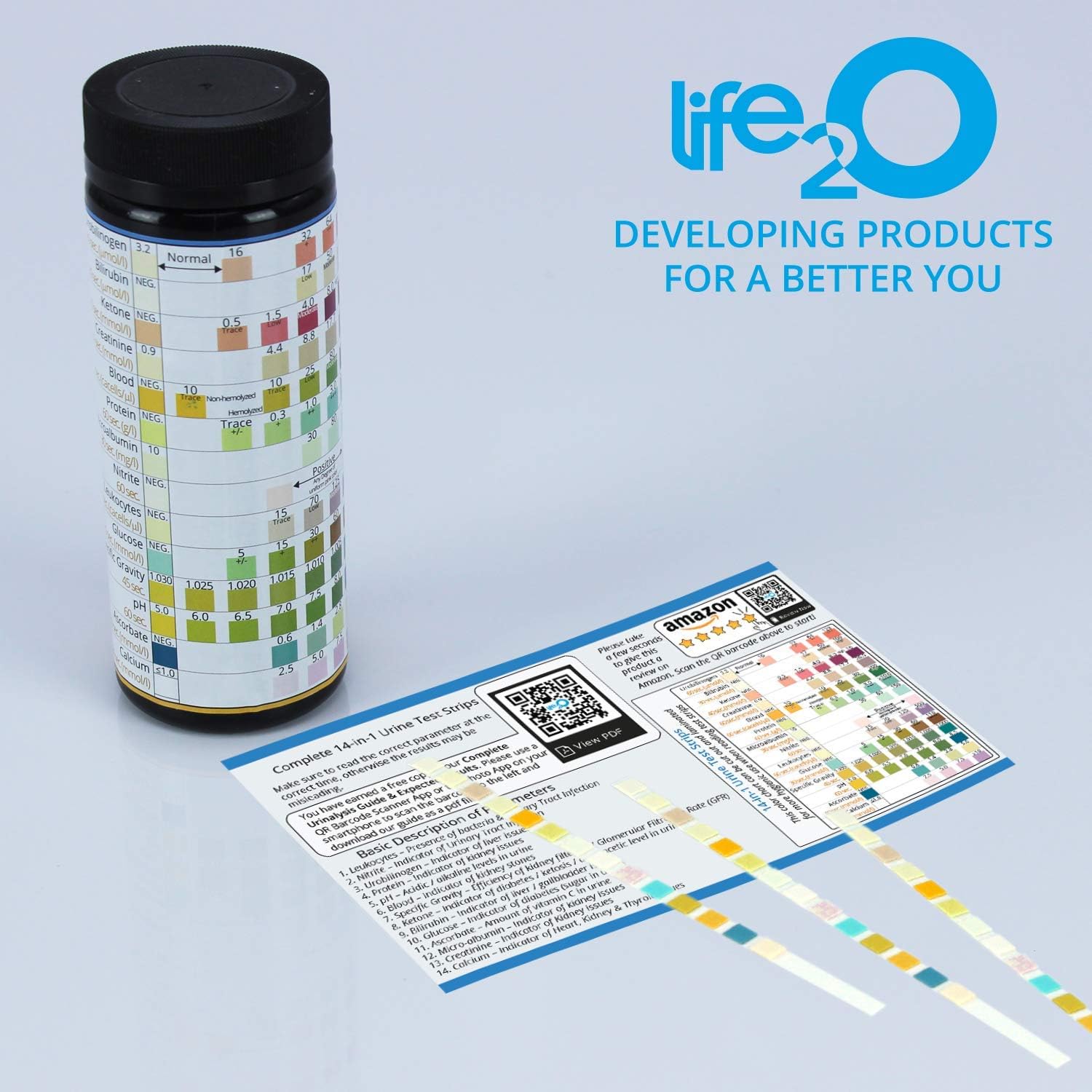 Comprehensive 14-in-1 Urine Test Strips 100ct | Urinalysis Dip-Stick Testing Kit | Ketone, pH, Blood, UTI, Protein | Keto Alkaline Diet, Ketosis, Kidney Infection & Liver Function | Free e-Book Inside: Health & Personal Care
