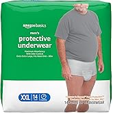 Amazon Basics Maximum Absorbency Incontinence Underwear for Men with Leak Protection, 2X-Large, 14 Count