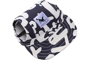 Harikaji Dog Hat,Dog Sunscreen Hat Baseball Cap Outdoor Sports Hat with Ear Holes Chin Strap Adjustable Hat for Small and Medium Dog Large Dogs (XL, Blue Letters)