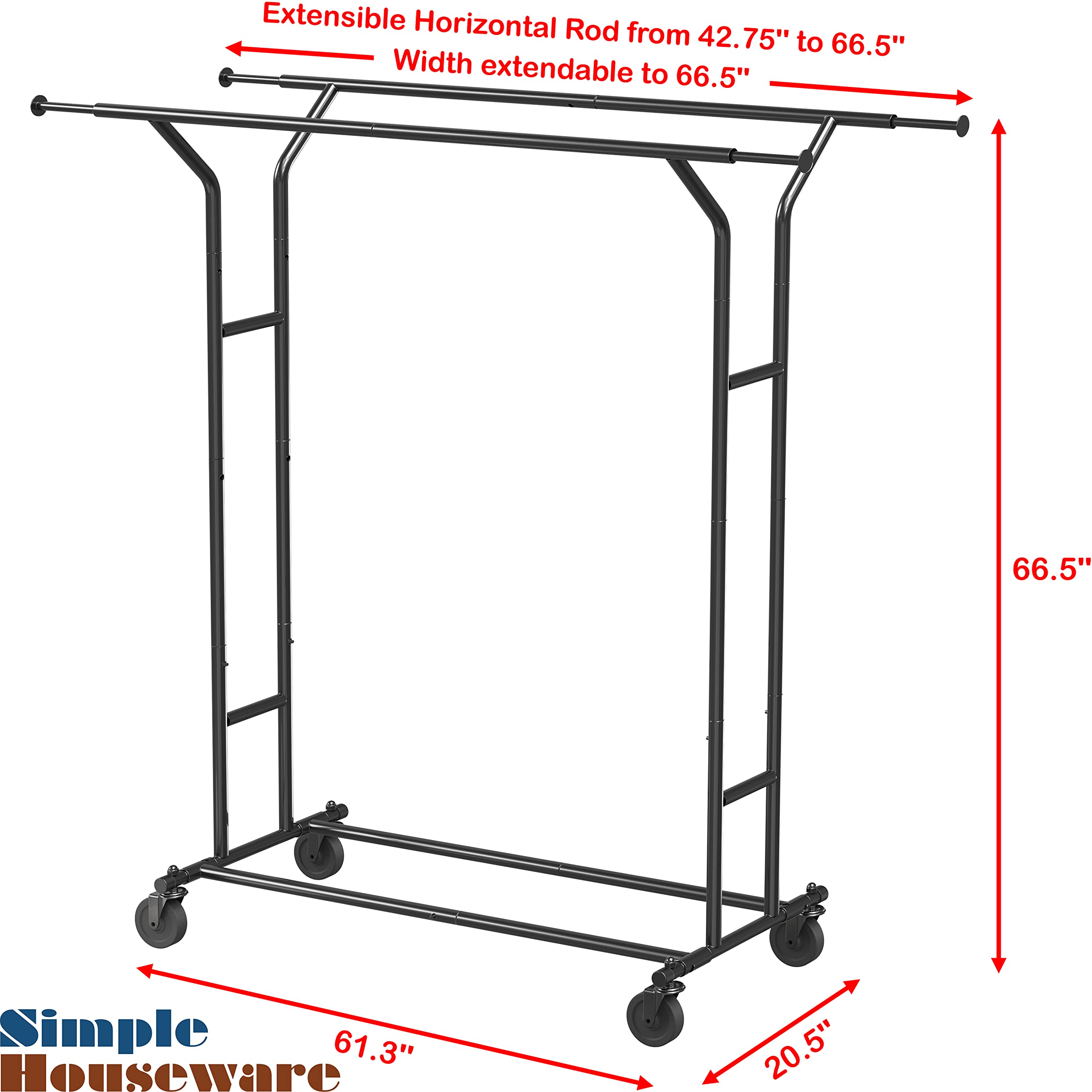 Mua Simple Houseware Heavy Duty Double Rail Clothing Garment Rack