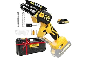 IMOUMLIVE Mini Chainsaw Cordless Battery Powered, Electric Hand Held Small Powerful 4'' Chain Saw with Brushless & Auto Oiling Portable and Easy for Trimming Pruning Trees Shrubs Limbs (1 Battery, Oil Included)