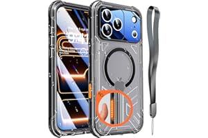 Haireca for iPhone 17 Pro Max Waterproof Case Magnetic, Built in Camera Control [Screen Protector] [Lanyard], Fit for Magsafe Heavy Duty Military Rugged Full Body IP68 Phone Case, 6.9" Frosted Black