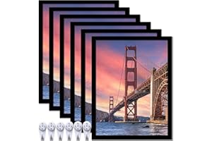 ijuerybai 6 Sets 8.5x11 Picture Frame, Frames for 8.5 x 11 Canvas Collage Photo Poster Certificate Wall Gallery, High Transparent Horizontal Vertical Black 8.5 by 11 Inches