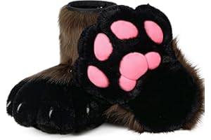 BNLIDES Cosplay Animal Cat Wolf Dog Fox Fursuit Feet Paw Claw Shoes Furry Boots Costume Accessories for Adult