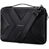 MOSISO Hard Shell Laptop Sleeve Shoulder Bag, 15.6 inch Computer Bag Compatible with MacBook, HP, Dell, Lenovo, Asus, Notebook, 16 inch Symmetric Geometric Waterproof EVA Carrying Case, Black